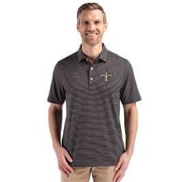 Striped Polo Fleur de Lis Embroidered Black