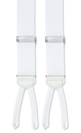 Solid White Formal Brace Suspenders by Hanauer