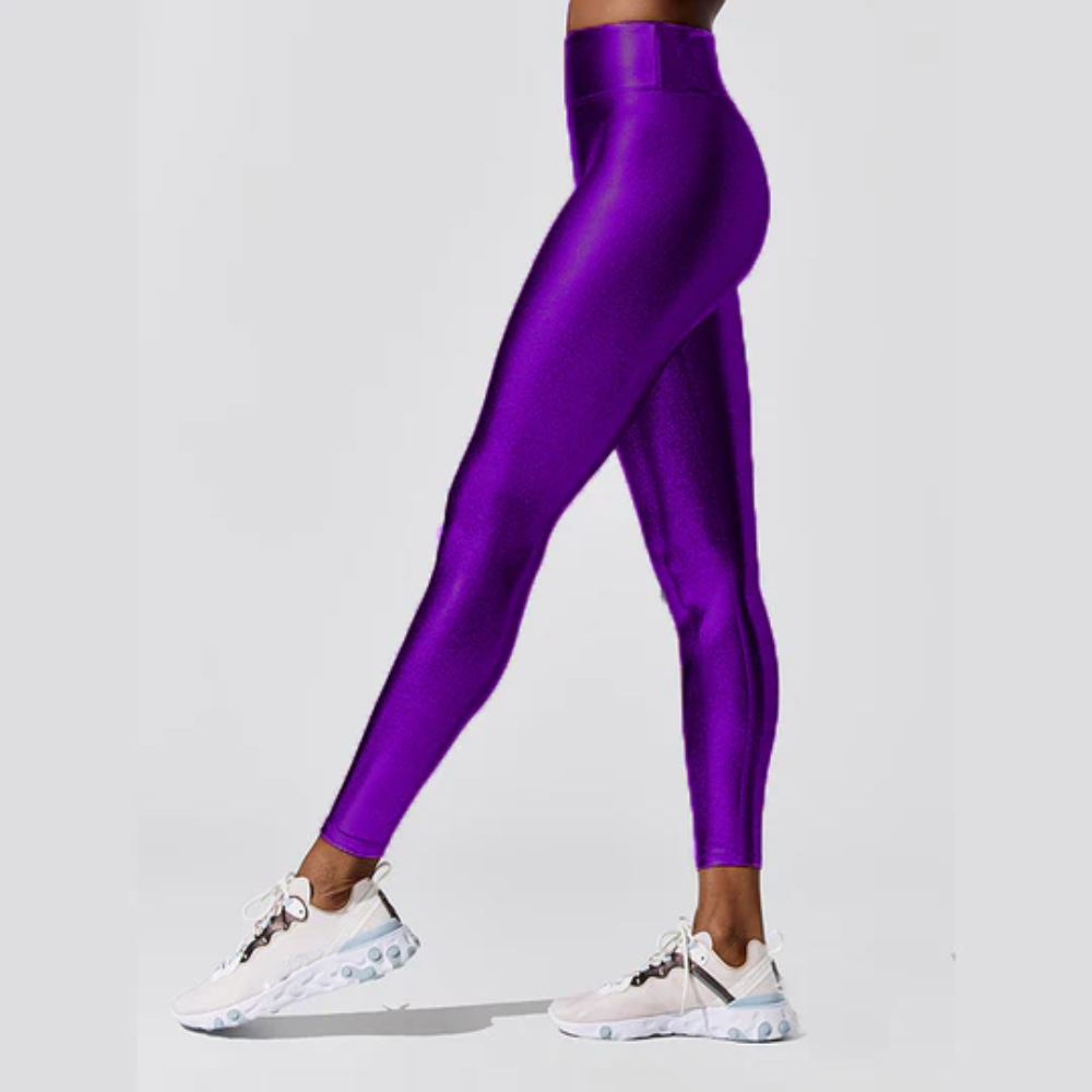 144 Wholesale Mopas Ladies Nylon Capri Leggings Purple - at