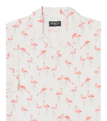 Perlis 1939 Flamingo Print Sport Shirt