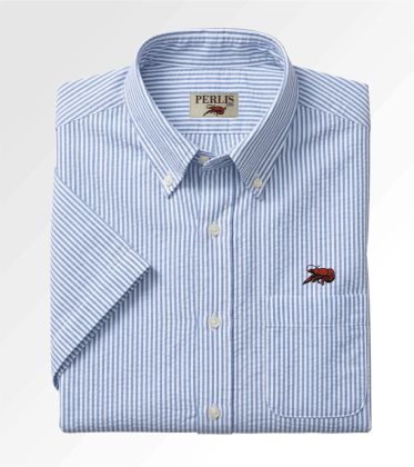 Crawfish Seersucker Stripe Classic Fit Sport Shirt