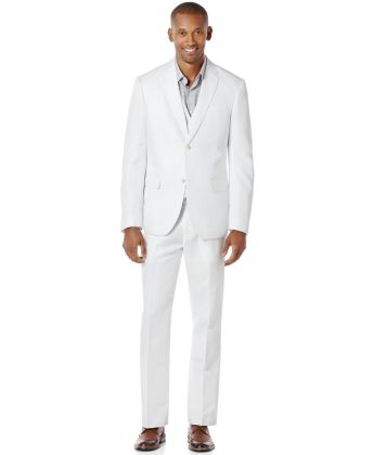 100% Perlis Label White Linen Suit