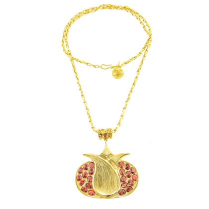 24k Gold Plated Brass Pomegranate Necklace by Gypsy