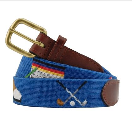 Golfer's Life Needlepoint Belt by Smathers & Branson