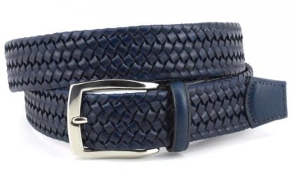 Italian Woven Stretch Leather Belt by Torino