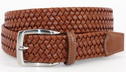 Woven Stretch Leather Belt by Torino