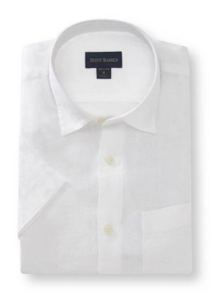 100% Extra Fine Linen Solid Shirt by Scott Barber