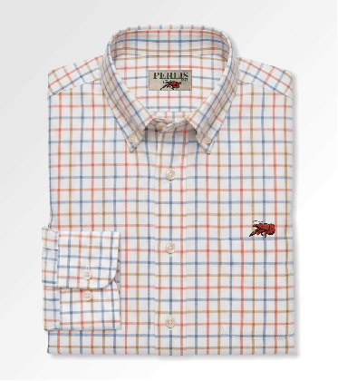 Crawfish Tattersall Wrinkle Free Classic Fit Sport Shirt