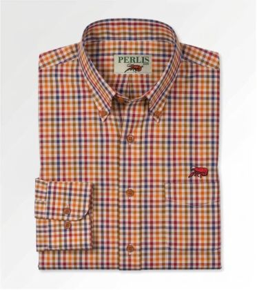 Crawfish Multi Gingham Wrinkle Free Classic Fit Sport Shirt