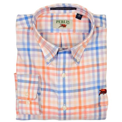 Crawfish Multi Gingham Wrinkle Free Classic Fit Sport Shirt
