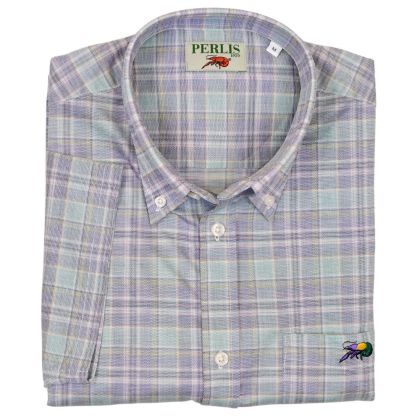 Crawfish Plaid Mardi Gras Standard Fit Sport Shirt
