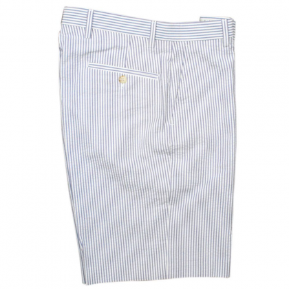 9" Flat Front 100% Seersucker Shorts by Berle