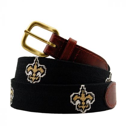 New Orleans Saints Needlepoint Belt by Smathers & Branson
