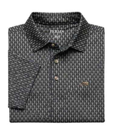 Crawfish Fleur De Lis Print Performance Polo