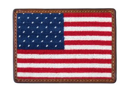 American Flag Needlepoint Wallet by Smathers & Branson