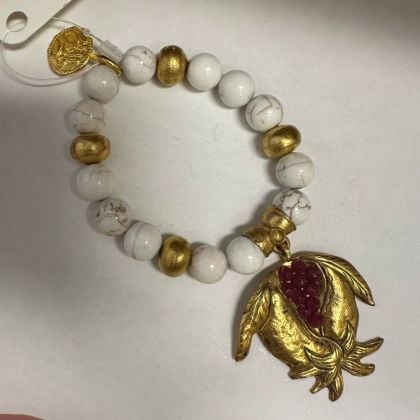 24K Gold Plated Pomegranate Beaded Bracelet by Gypsy