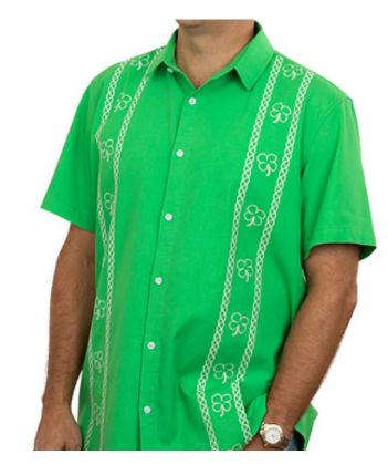 St. Patty's Day Cotton/Linen Camp Shirt by Dat Mambo