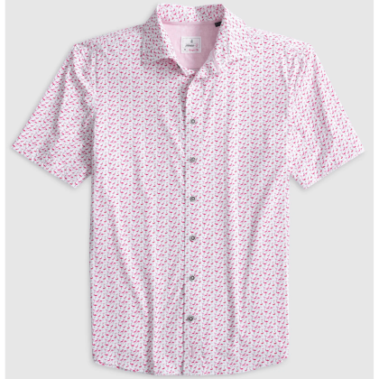 Flamingo Jersey Knit Button-Up by Johnnie-O