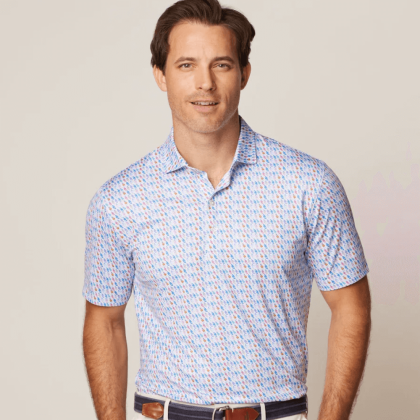 Fox Trot Printed Jersey Performance Polo by Johnnie-O