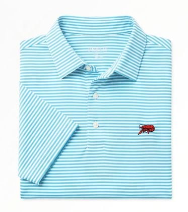 Crawfish Mini Stripe Performance Polo