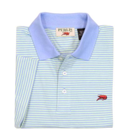 Crawfish Peruvian Pima Cotton Stripe Jersey Polo