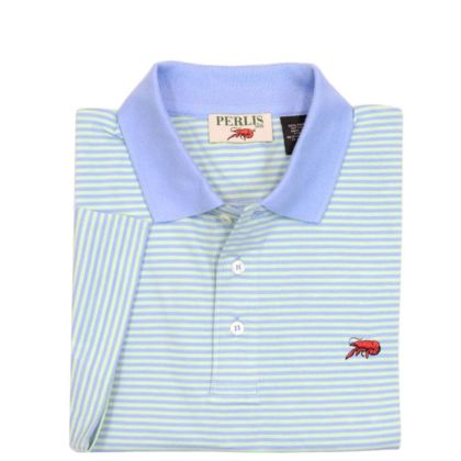 Crawfish Peruvian Pima Cotton Stripe Jersey Polo