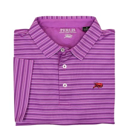 Crawfish Mini Stripe Pique Performance Polo