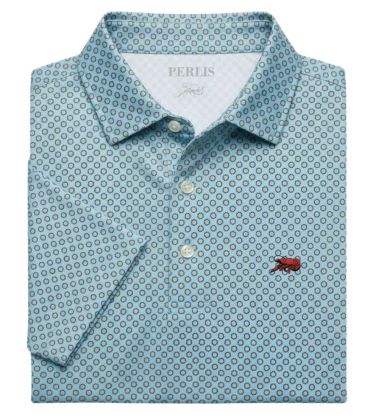 Crawfish Geo Floral Print Performance Polo