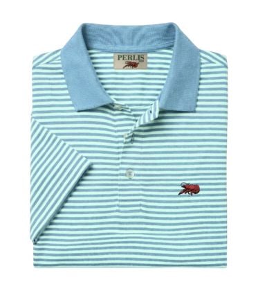Crawfish Peruvian Pima Cotton Stripe Jersey Polo