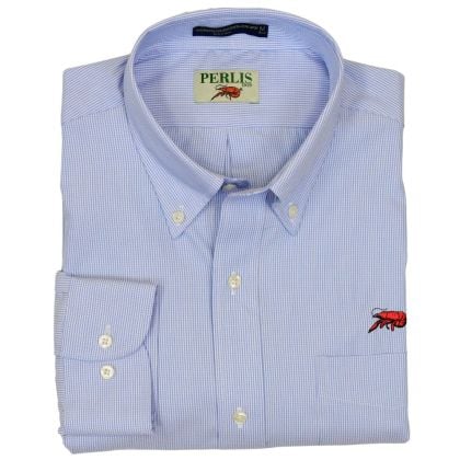 Crawfish Micro Check Performance Wrinkle Free Sport Shirt