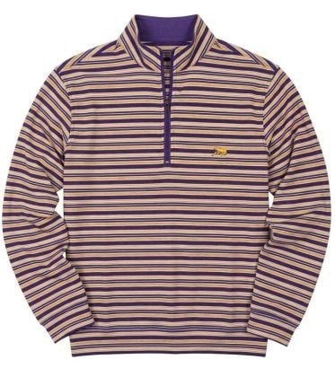 Crawfish Purple & Gold Stripe Performance 1/4 Zip