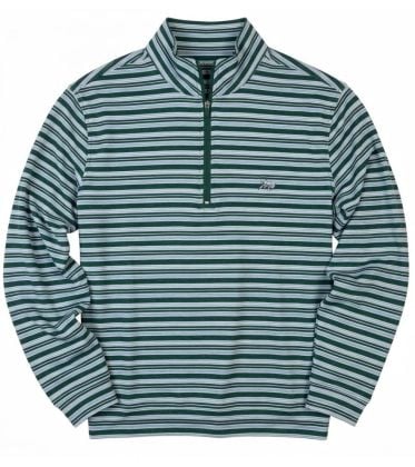 Crawfish Blue & Green Stripe Performance 1/4 Zip