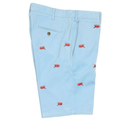Crawfish Embroidered Canvas Shorts