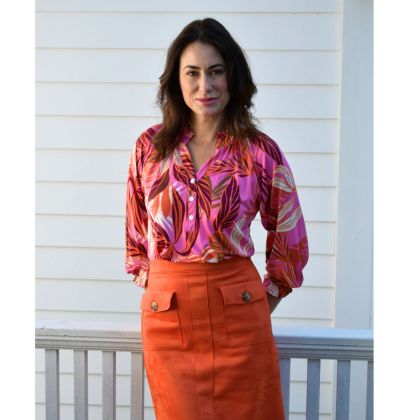 Ladies Crawfish 3/4 Sleeve Tropical Blouse