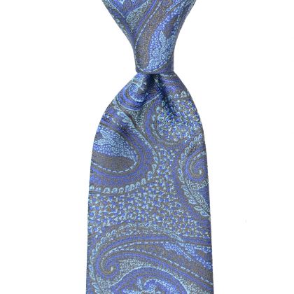Paisley Print Silk Necktie by David Donahue