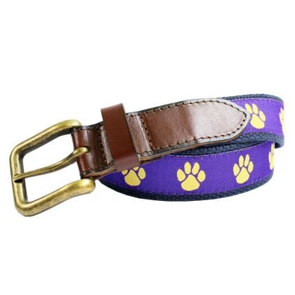 Purple & Gold Youth Paw Prints Belt by Nola Couture
