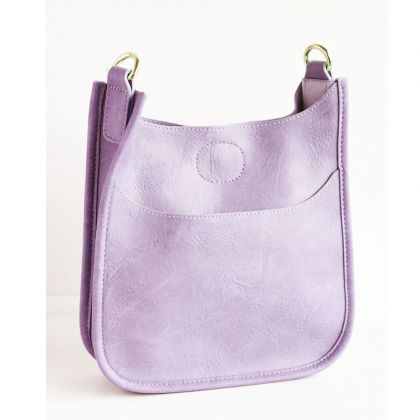 Lilac Vegan Leather Mini Messenger Bag by Ah-Dorned