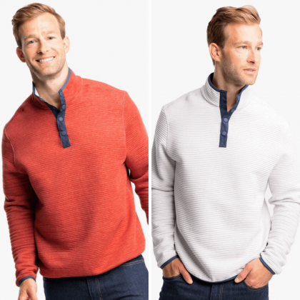 Rutland Reversible Snap Pullover by Southern Tide