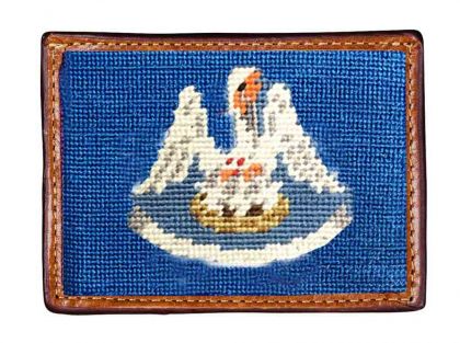 Louisiana State Flag Needlepoint Credit Card Wallet