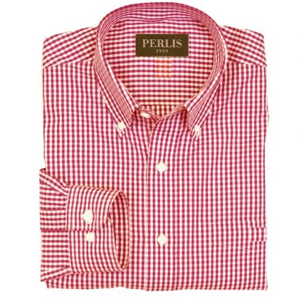 Perlis 1939 Red Gingham Classic Fit Sport Shirt