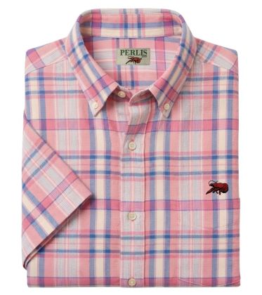 Crawfish 100% Linen Plaid Standard Fit Sport Shirt