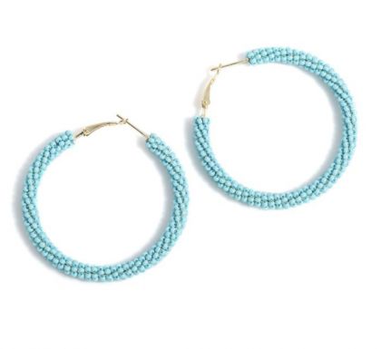 2" Glass Bead Hoop Earrings by Shiraleah