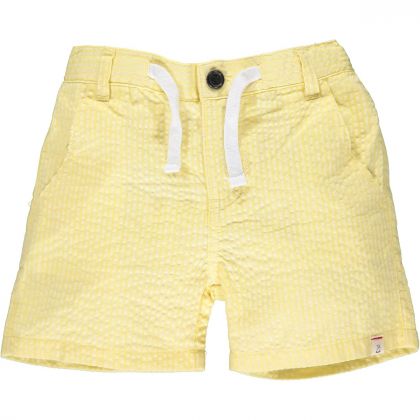 Youth Yellow 100% Cotton Seersucker Short by Me and Henry