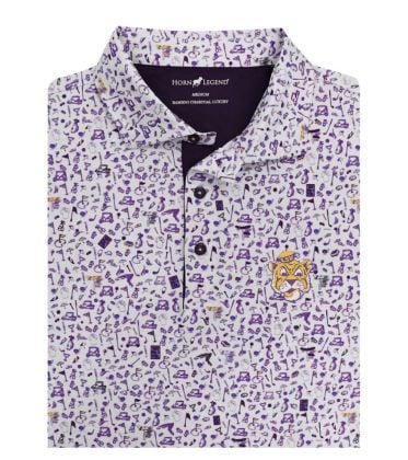 LSU Golf Print Performance Polo