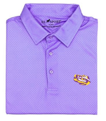 LSU Print Eye of the Tiger Performance Polo by Horn Legend