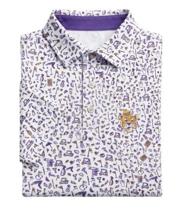 LSU Golf Print Performance Polo
