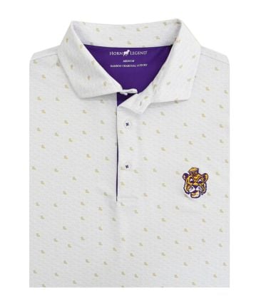 LSU Micro State Print Performance Polo