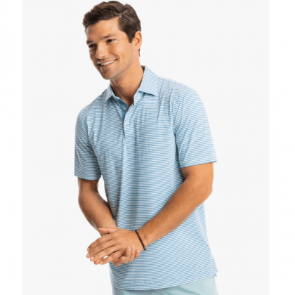 Brrrr Shores Stripe Performance Polo by Southern Tide