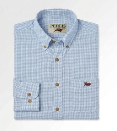 Crawfish Mini Houndstooth Wrinkle Free Standard Fit Sport Shirt