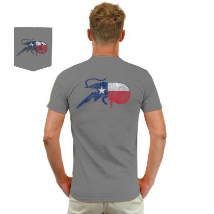 Crawfish Silhouette Texas Flag Tee